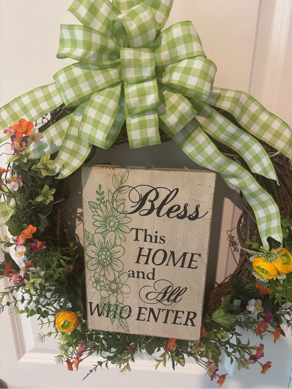 Bless This Home Spring Wreath Wildflower Wreath Bless This Home' Final Sale
